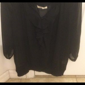 Old navy sheer ruffle top size Large